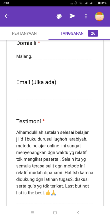 Testimoni peserta 1
